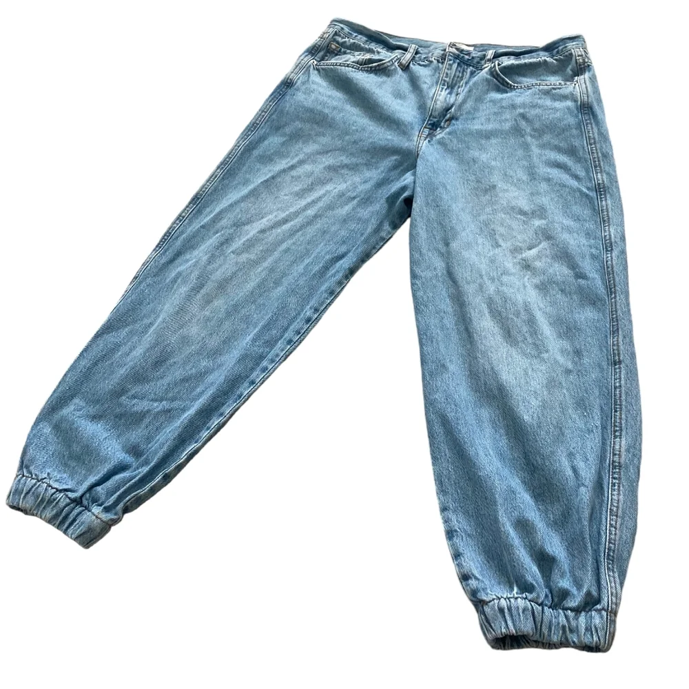 FRAME High Rise cropped the lounge Chill denim jogger blue Jeans size 29 - Picture 6 of 16